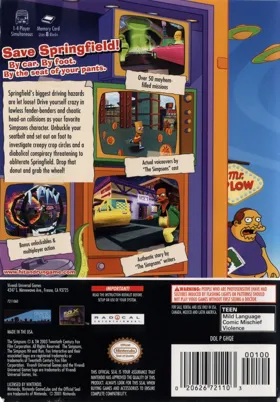 Simpsons, The - Hit & Run box cover back